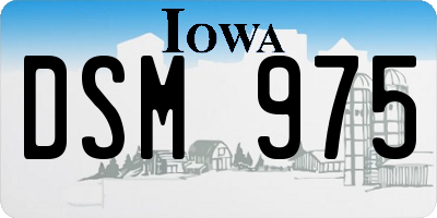 IA license plate DSM975