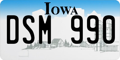 IA license plate DSM990