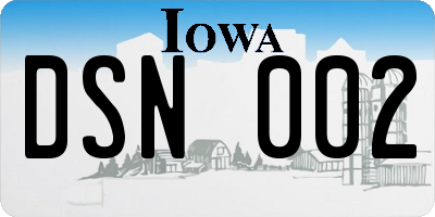 IA license plate DSN002