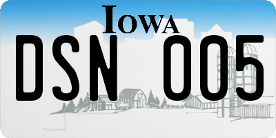 IA license plate DSN005