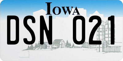 IA license plate DSN021