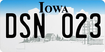 IA license plate DSN023