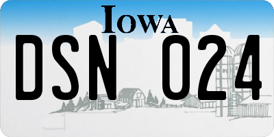 IA license plate DSN024