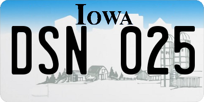 IA license plate DSN025
