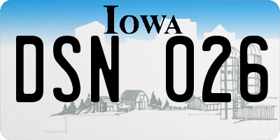 IA license plate DSN026