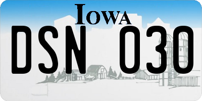 IA license plate DSN030