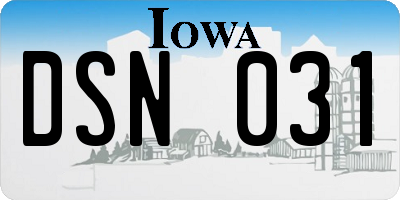 IA license plate DSN031