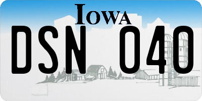 IA license plate DSN040