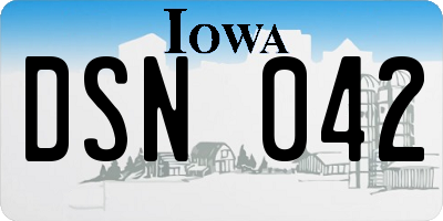 IA license plate DSN042