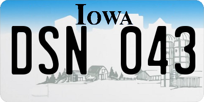 IA license plate DSN043