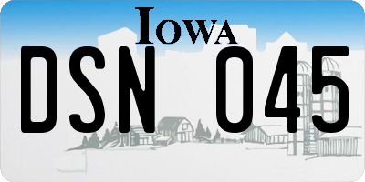 IA license plate DSN045
