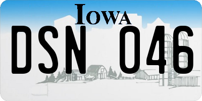 IA license plate DSN046
