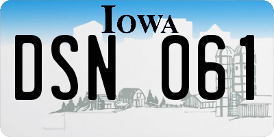 IA license plate DSN061