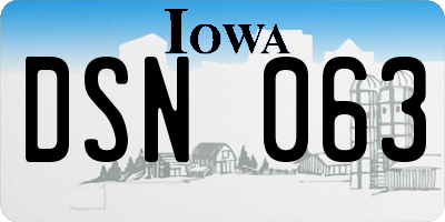 IA license plate DSN063