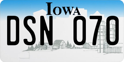 IA license plate DSN070