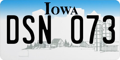 IA license plate DSN073