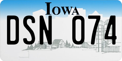 IA license plate DSN074