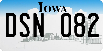IA license plate DSN082