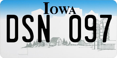 IA license plate DSN097
