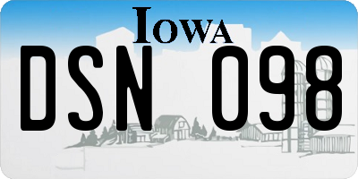 IA license plate DSN098