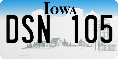 IA license plate DSN105