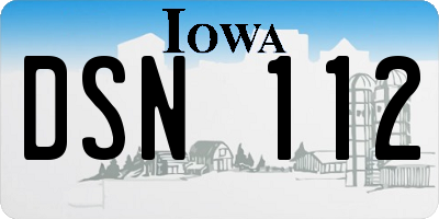 IA license plate DSN112