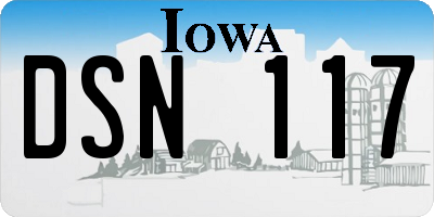 IA license plate DSN117