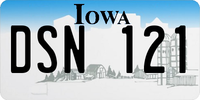 IA license plate DSN121