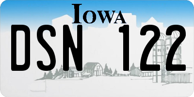 IA license plate DSN122