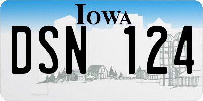IA license plate DSN124