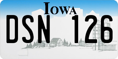 IA license plate DSN126