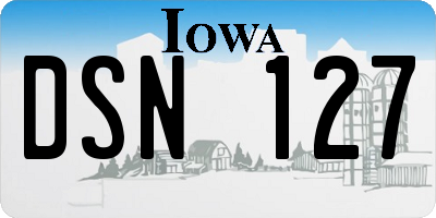 IA license plate DSN127