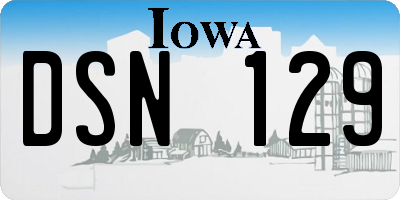 IA license plate DSN129