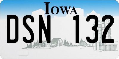 IA license plate DSN132