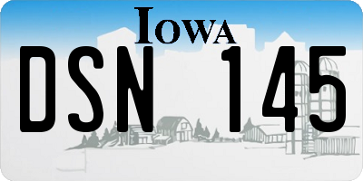 IA license plate DSN145