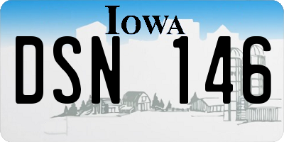 IA license plate DSN146