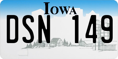IA license plate DSN149