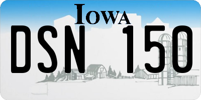 IA license plate DSN150