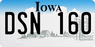 IA license plate DSN160