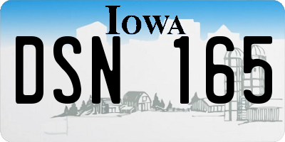 IA license plate DSN165