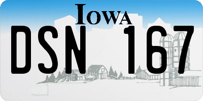IA license plate DSN167