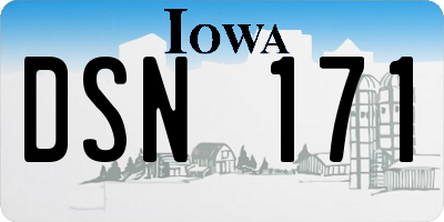 IA license plate DSN171