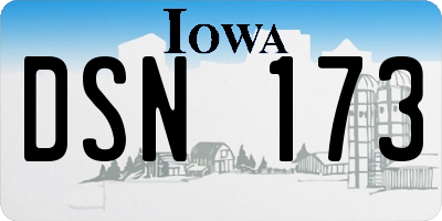 IA license plate DSN173