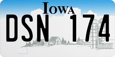 IA license plate DSN174