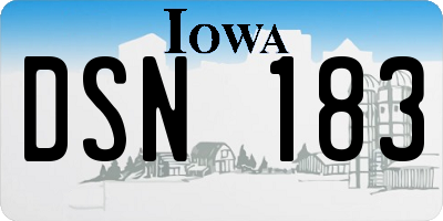 IA license plate DSN183