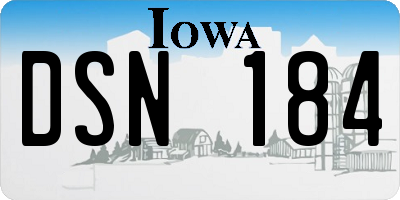 IA license plate DSN184