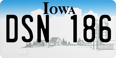 IA license plate DSN186