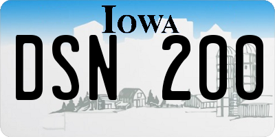 IA license plate DSN200
