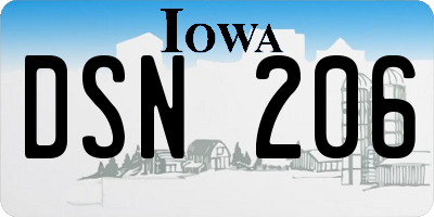 IA license plate DSN206