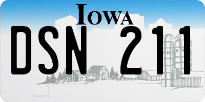 IA license plate DSN211